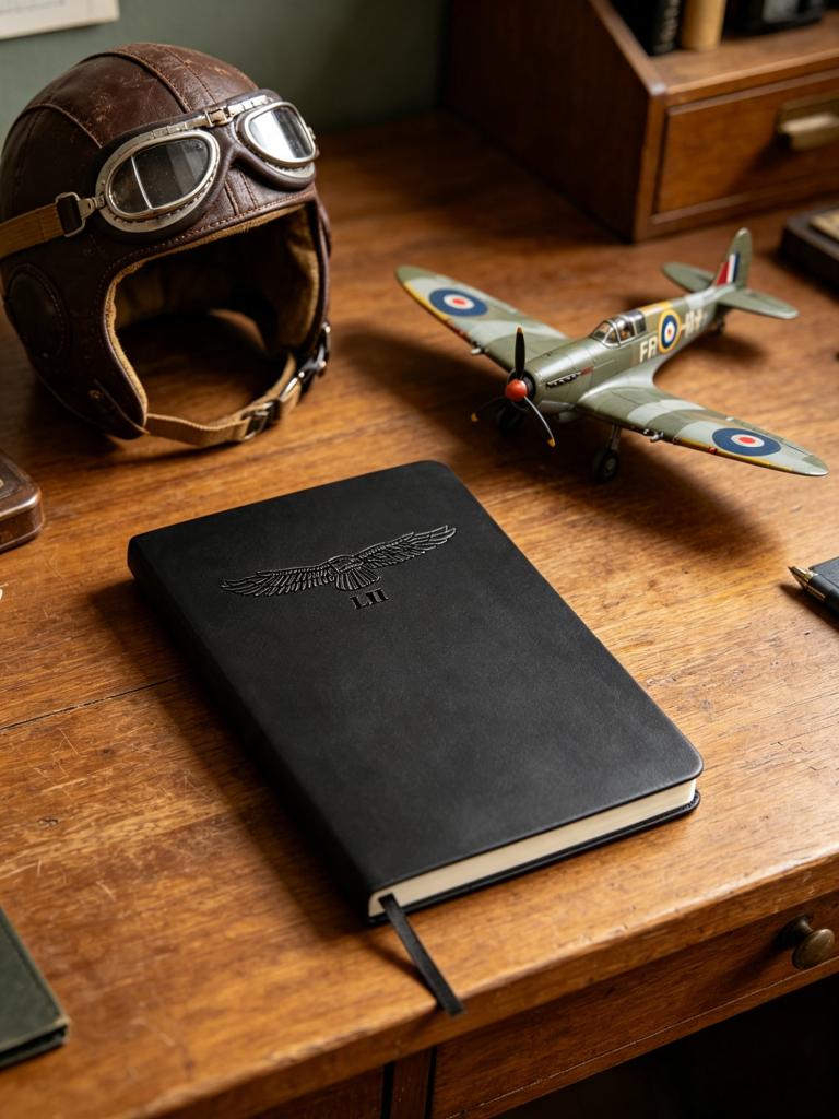 52 Squadron Raf Embossed Notebook On Desk