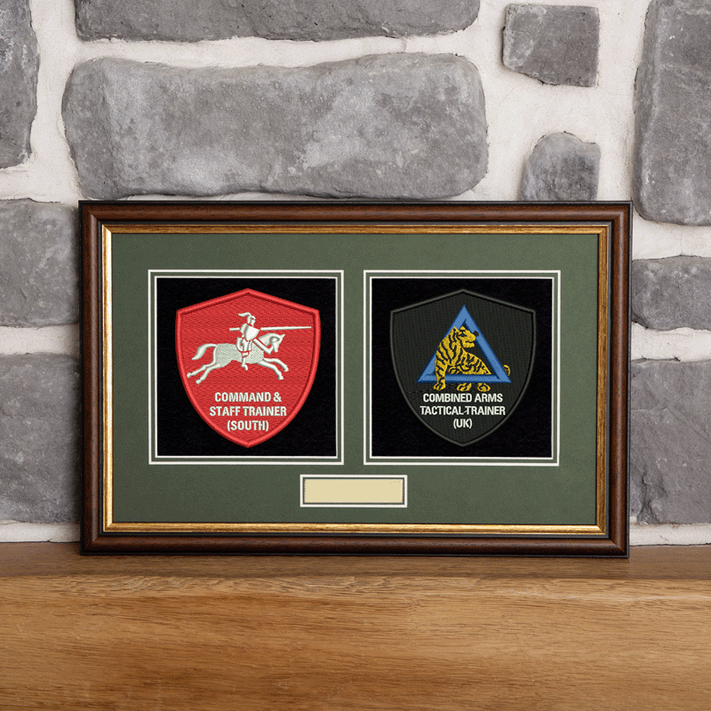 CATT & CAST Traditional Double Framed Badge with a Russian Green Mount