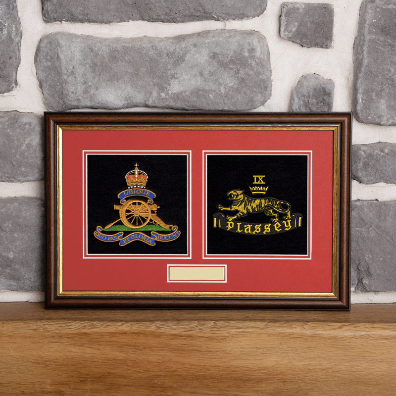 9 Battery & RA Double Framed Badge